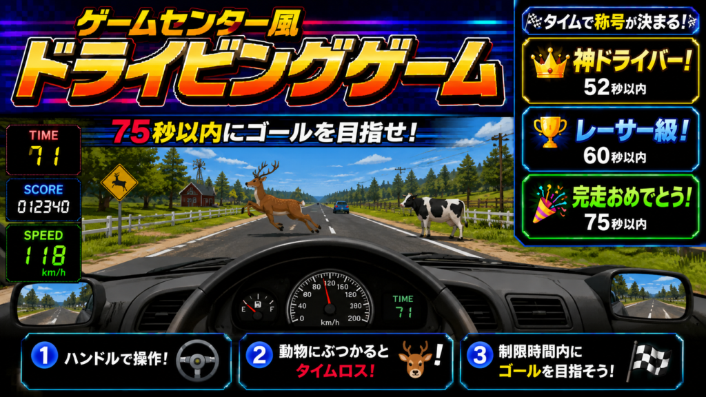 ゲームセンター風ドライビングゲーム